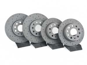ES#3698603 - htc4570KT - Talon Front & Rear Cross Drilled & Slotted Brake Rotor Kit (288x25/253x10) - An all new cross drilled and slotted upgrade for your vehicle - Offering performance, durability, and quality in one package! - Hawk - Volkswagen