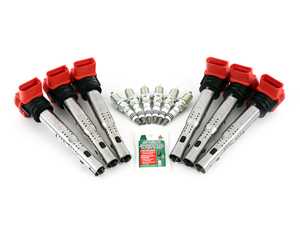 ES#4348840 - 101905631GKT4 - Performance Ignition Service Kit - Includes six OEM coil packs and NGK spark plugs to service your ignition - Assembled By ECS - Audi