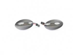 ES#4000100 - V-173308 - Smoked Lens Amber Flash LED Turn Signal Set  - Fits both left or right side and has a clear color lens with amber flashing LEDs - Vinstar - MINI