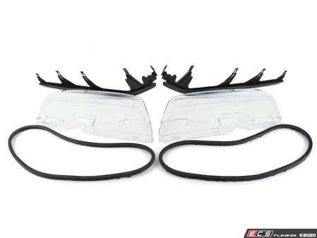 ES#4152105 - 63126929565KT - Xenon Headlight Lens Kit - Includes left and right lens, lens gaskets, and cover strips. - Genuine BMW - BMW