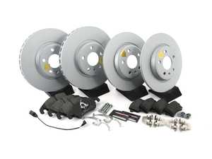 ES#3146800 - ESK5754 - Power Stop Euro-Stop Premium Front & Rear Brake Kit (320mm/300mm) - An authentic OE-specification 4-wheel braking solution featuring European-sourced pads, high-carbon smooth Geomet coated rotors, and strict ECE-R90 certification. - Power Stop - Audi