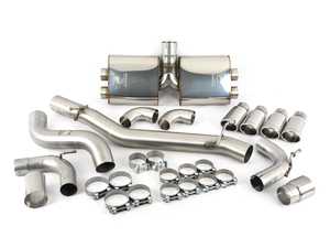 ES#3969668 - SVWS055 - Non-Resonated cat-back system - Non-Valved with Monaco Quad tips - Built to last with 304 stainless steel and engineered for dyno-proven power gains. - Scorpion - Volkswagen