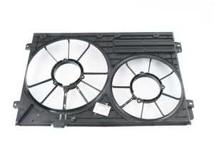 ES#4135821 - 1K0121205AJ - Dual Fan Cowl - Satin Black - Attaches to the core support to house the radiator and condenser fans - Genuine Volkswagen Audi - Audi Volkswagen