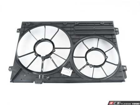ES#4135821 - 1K0121205AJ - Dual Fan Cowl - Satin Black - Attaches to the core support to house the radiator and condenser fans - Genuine Volkswagen Audi - Audi Volkswagen
