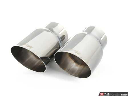 ES#3658958 - TPK0005 - Single-Walled Exhaust Tips - Polished Silver - Pair of slash-cut single-walled 3.5 exhaust tips with 2.5" inlets - APR - Audi Volkswagen Porsche