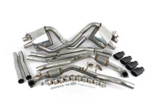 ES#3499454 - SSXAU715 - Cat-Back Exhaust System - Non-Resonated With Valves **OPEN BOX** - 2.50" stainless steel with quad Cerakote black velvet oval tips. No physical or functional flaws with the system or missing components, simply open box - Milltek Sport - Audi