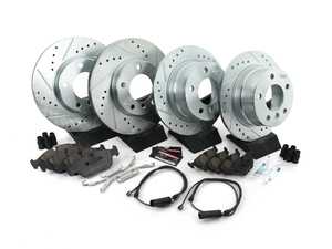 ES#3157100 - K500 - Z23 Evolution Sport Brake Kit - Front and Rear - Includes drilled and slotted rotors, carbon fiber infused ceramic brake pads, and all new premium hardware. - Power Stop - BMW