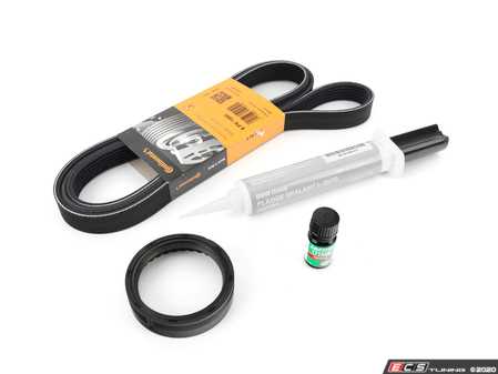 ES#4164711 - 11117547842KT1 - Front Crankshaft Seal Replacement Kit  - Includes new crank seal, accessory belt, and liquid sealant - Assembled By ECS - BMW