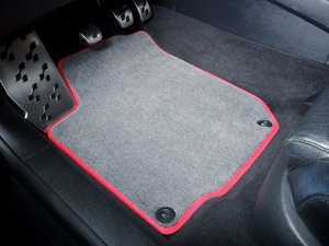 ES#2200679 - 1J0898908 - Floor Mat Set - Grey / Red Piping - Round Retainers - (NO LONGER AVAILABLE) - Factory Fit Without the Factory Price - Schwaben - 