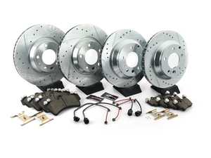 ES#3156982 - K4500 - Power Stop Z23 Evolution Sport Front & Rear Brake Kit - (350mm/330mm) - A performance brake upgrade featuring drilled & slotted vented rotors and low-dust carbon-fiber ceramic pads. - Power Stop - Audi Volkswagen Porsche