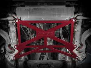 ES#4220371 - 004802LA01AKT4 - Billet X-Brace - Red - Audi B8 - Improve steering feel and handling! - ECS - Audi