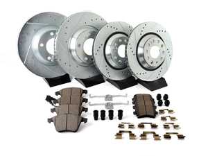 ES#3157251 - K5471 - Power Stop Z23 Evolution Sport Front & Rear Brake Kit (345mm/310mm) - A performance complete 4-wheel upgrade featuring drilled & slotted rotors and low-dust carbon-fiber ceramic pads. - Power Stop - Volkswagen