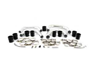 ES#4046064 - FMICC5A6-BLACK - JHM Front Mount Intercooler with Black Couplers - Fits behind the stock bumper with no support cutting. - JH Motorsports  - Audi
