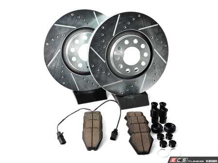 ES#3157882 - K886 - Power Stop Z23 Evolution Sport Front Brake Kit (320mm) - A performance front-wheel brake upgrade featuring drilled & slotted rotors and low-dust carbon-fiber ceramic pads. - Power Stop - Audi