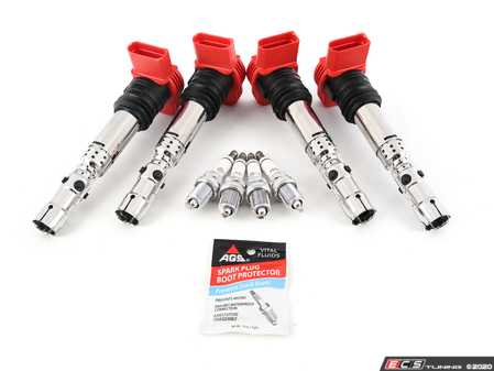 ES#4265462 - 06C905115KT - Ignition Service Kit - Includes four genuine red coil packs and spark plugs. - Genuine Volkswagen Audi - Audi Volkswagen