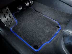 ES#2200662 - 1J0898903 - Floor Mat Set - Black / Blue Piping - Round Retainers - (NO LONGER AVAILABLE) - High Quality Mats To Protect Your Interior - Schwaben - 