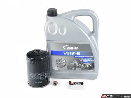 ES#3142534 - MK64C3KKT2 -  Oil Service Kit - Includes large Mann oil filter and Vaico 5w-40 oil - Assembled By ECS - Volkswagen