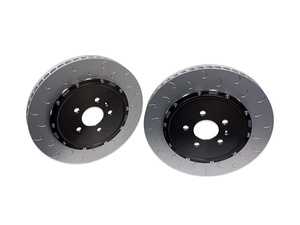 ES#4362076 - 034-301-1005 - 2-Piece Floating Front Brake Rotor Upgrade Kit (365x34) - Direct replacement rotors that reduce rotational mass and feature J-Slots for less noise but same benefits as conventional slots - 034Motorsport - Audi