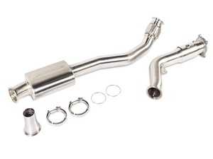 ES#4362343 - UH014-EXA -  3-inch Downpipe With High Flow Catalytic Converter - Featuring 3-inch T304 Stainless Steel Mandrel Bent Tubing - Unitronic - Audi