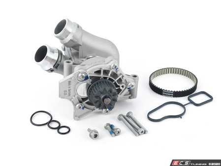 ES#4362074 - 06H121026DD - Aluminum Water Pump Module (06H121026DD) - Complete water pump housing module, includes thermostat, temp sensor, belt and gasket - Featuring a full aluminum housing! - Rein - Audi Volkswagen