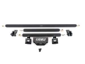 ES#4732910 - 020825ecs01dbKT2 - MK7/MK8 Rear Stress Bar Kit - Stage 2 - With Billet Aluminum Tunnel Brace Kit - Front & Rear - Black Anodized - Add substantial resistance to chassis flex for improved handling. No cutting or drilling required! - Doorbusters - Volkswagen