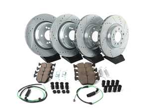 ES#3477762 - K5730-26 - Z26 Street Warrior Brake Kit - Front and Rear - Includes performance drilled and slotted rotors and Power Stop's Extreme Carbon-Fiber Ceramic pads. - Power Stop - BMW