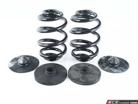 ES#4352197 - 33536750758KT - Heavy Duty Rear Coil Spring Replacement Kit - Includes left and right springs and new spring pads for easy and noise free installation - Assembled By ECS - BMW