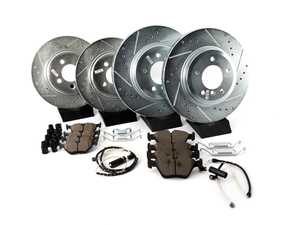 ES#3477802 - K935-26 - Z26 Street Warrior Brake Kit - Front and Rear - Includes performance drilled and slotted rotors and Power Stop's Extreme Carbon-Fiber Ceramic pads. - Power Stop - BMW