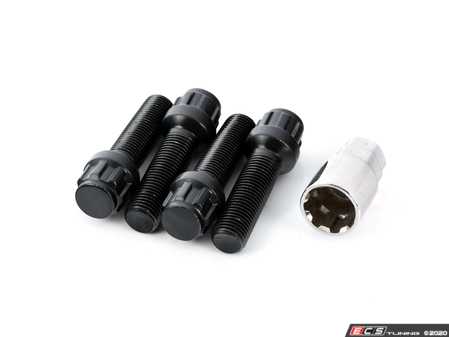 ES#2795753 - 003901ECS45BB -  Ball Seat Locking Wheel Bolt Kit - Black zinc coated wheel lock bolts made specifically for OE wheels. M14x1.5x45mm - ECS - Audi Volkswagen