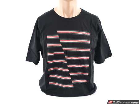 ES#3442685 - 80142454521 - MINI JCW MEN'S STRIPES T-SHIRT BLACK / M - Show your JCW style with this shirt - Genuine MINI - MINI