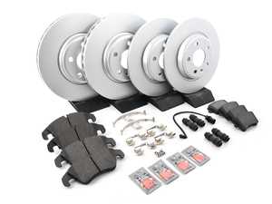 ES#3184302 - 8K0615301AKT22 - Front & Rear Economy Brake Service Kit - Featuring Meyle rotors and ECS DD23 Ceramic brake pads. - Assembled By ECS - Audi