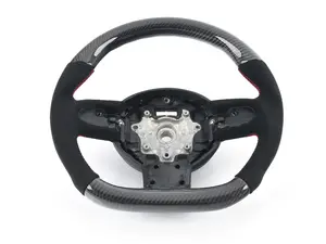 ECS MINI Cooper Flat Bottom Carbon Fiber Steering Wheel (Carbon/Alcantara/Red Stitching) NO RED Center Stripe - Gen 2