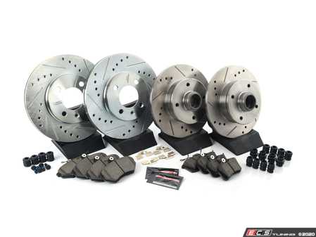 ES#3156839 - K375 - Power Stop Z23 Evolution Sport Front & Rear Brake Kit (256mm/226mm) - A performance complete 4-wheel upgrade featuring precision cross-drilled & slotted rotors and low-dust carbon-fiber ceramic pads. - Power Stop - Volkswagen