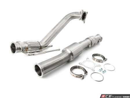 ES#4362301 - UH005-EXA - 3" Downpipe With High Flow Catalytic Converter - Featuring 3-inch T304 Stainless Steel Mandrel Bent Tubing - Unitronic - Volkswagen