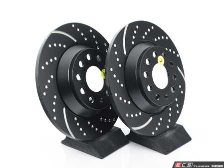 ES#4213638 - GD1977 - Rear GD Sport Brake Rotors - Pair (300x12) - Upgrade to a EBC GD slotted / dimpled rotor for improved braking - EBC - Audi Volkswagen