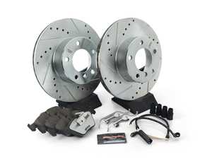 ES#3477779 - K628-26 - Z26 Street Warrior Brake Kit - Front - Includes performance drilled and slotted rotors and Power Stop's Extreme Carbon-Fiber Ceramic pads. - Power Stop - BMW