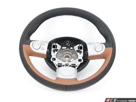 ES#1929954 - 32306791369 - Three Spoke Steering Wheel - MINI Mayfair - Two tone leather steering wheel with toffee color inner rim lower section - Genuine MINI - MINI