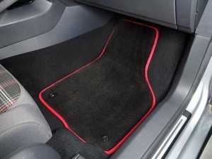 ES#2200621 - 1J0898919 - Floor Mat Set - Black / Red Piping - Oval Retainers - (NO LONGER AVAILABLE) - Color Matched Mats To Complete Your Interior - Schwaben - 