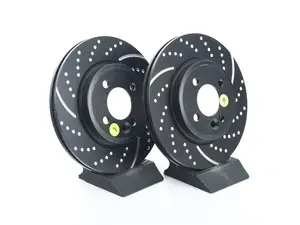 Front Brake Rotors EBC Slotted and Dimpled - Pair 10.86