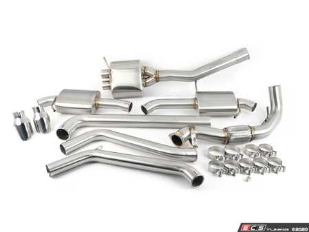 ES#4004062 - CTS-EXH-CB-0019 - Cat-Back Exhaust System  - 3.0" tig welded T304 stainless steel with dual 4.0" polished stainless tips - CTS - Audi