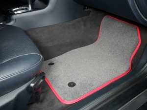 ES#2200721 - 8D0898013 - Floor Mat Set - Grey / Red Piping - Round Retainers - High Quality Mats To Protect Your Interior - Schwaben - 