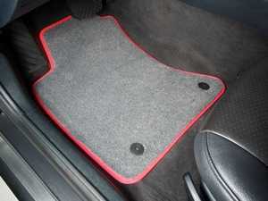 ES#2200719 - 8D0898013 - Floor Mat Set - Grey / Red Piping - Oval Retainers - High Quality Mats To Protect Your Interior - Schwaben - 