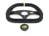 ES#3192156 - OD/1985 - Kubic Racing Steering Wheel - Black/Yellow Suede - Universal sport steering wheel with a 310x265mm diameter. - OMP - BMW