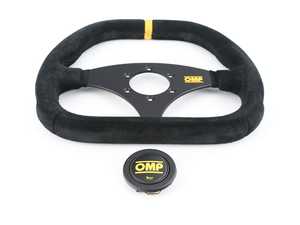 ES#3192156 - OD/1985 - Kubic Racing Steering Wheel - Black/Yellow Suede - Universal sport steering wheel with a 310x265mm diameter. - OMP - BMW