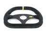 ES#3192156 - OD/1985 - Kubic Racing Steering Wheel - Black/Yellow Suede - Universal sport steering wheel with a 310x265mm diameter. - OMP - BMW
