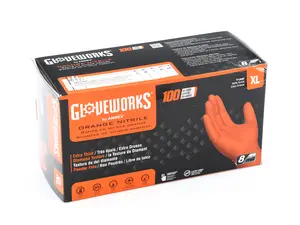 Gloveworks Heavy Duty Orange Nitrile Gloves - XXL - (NO LONGER AVAILABLE)