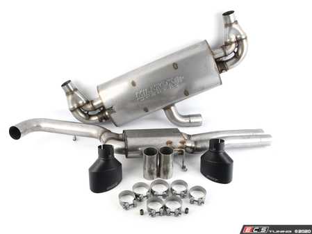 ES#3536890 - SSXAU739 - Cat-Back Exhaust System - Resonated - 3.00" Stainless Steel with dual Cerakote Black oval tips - Retains valves from OE system - Milltek Sport - Audi