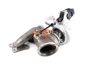 ES#4176996 - 11657849650 - Turbocharger With Manifold - Front Position - Replacement factory turbocharger for cylinders 1-3. No core charge! - Mitsubishi Turbocharger - BMW