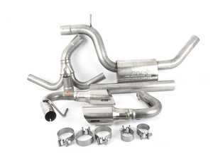 ES#3619136 - 140751SB - 3" Stainless Steel Cat-Back System - Featuring 4" single round rolled angle-cut brushed tips - Borla - Volkswagen