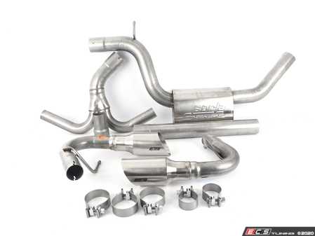 ES#3619136 - 140751SB - 3" Stainless Steel Cat-Back System - Featuring 4" single round rolled angle-cut brushed tips - Borla - Volkswagen